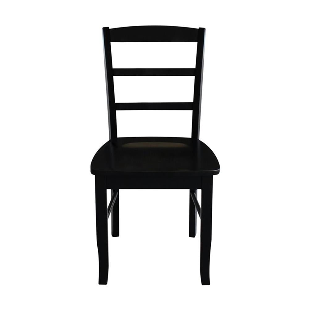International Concepts Madrid Ladderback Dining Chair in Black (Set of 2)