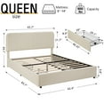 thumbnail image 3 of VECELO Queen Size Platform Bed Frame with 4 Storage Drawers, Modern Upholstered Bed Frame with Adjustable Headboard, No Box Spring Needed, Beige, 3 of 9