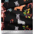thumbnail image 2 of Soimoi Velvet Fabric Berries & Animals Cartoon Print Fabric by Yard 58 Inch Wide, 2 of 3