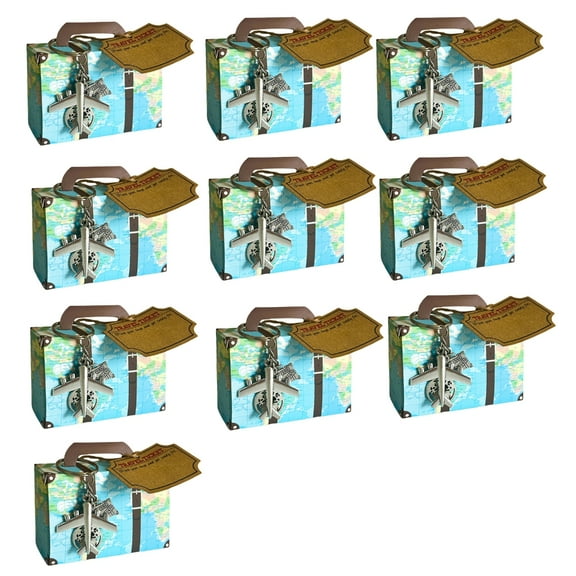 CIYISON Set of 10 Mini Suitcases Boxes for Candies and Small Gifts Small Candy Container