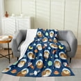 thumbnail image 2 of Planet Rocket Bed Blanket,Cute Cartoon Hedgehog Animal Flannel Blanket for Room Decor,Starry Sky Astronaut Fleece Blanket for Kids,Super Soft Blanket,Throw 50"x60", 2 of 6