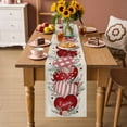 thumbnail image 2 of Love Heart Valentines Table Runner - 60 Inch Long Rustic Eucalyptus Botanical Red Pink Cotton and Linen Blended Dress Scarves Farmhouse Table Runner for Kitchen Dining, Coffee Table, 13" x 60", 2 of 8