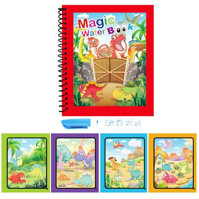 Liyamei Livre de Dessin à l'Eau pour Enfants Réutilisable, Livre de Coloriage Casse-Tête pour la Maternelle, Livre d'Images à l'Eau Réutilisable pour Bébé