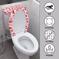 thumbnail image 3 of Renewold Hearts Print Kiss Lips Toilet Cover Sets for Bathroom 2 Pieces Comfy Toilet Lid Cover Round Dust Cover Reusable Toilet Tank Lid Covers, Valentine's Day, 3 of 6