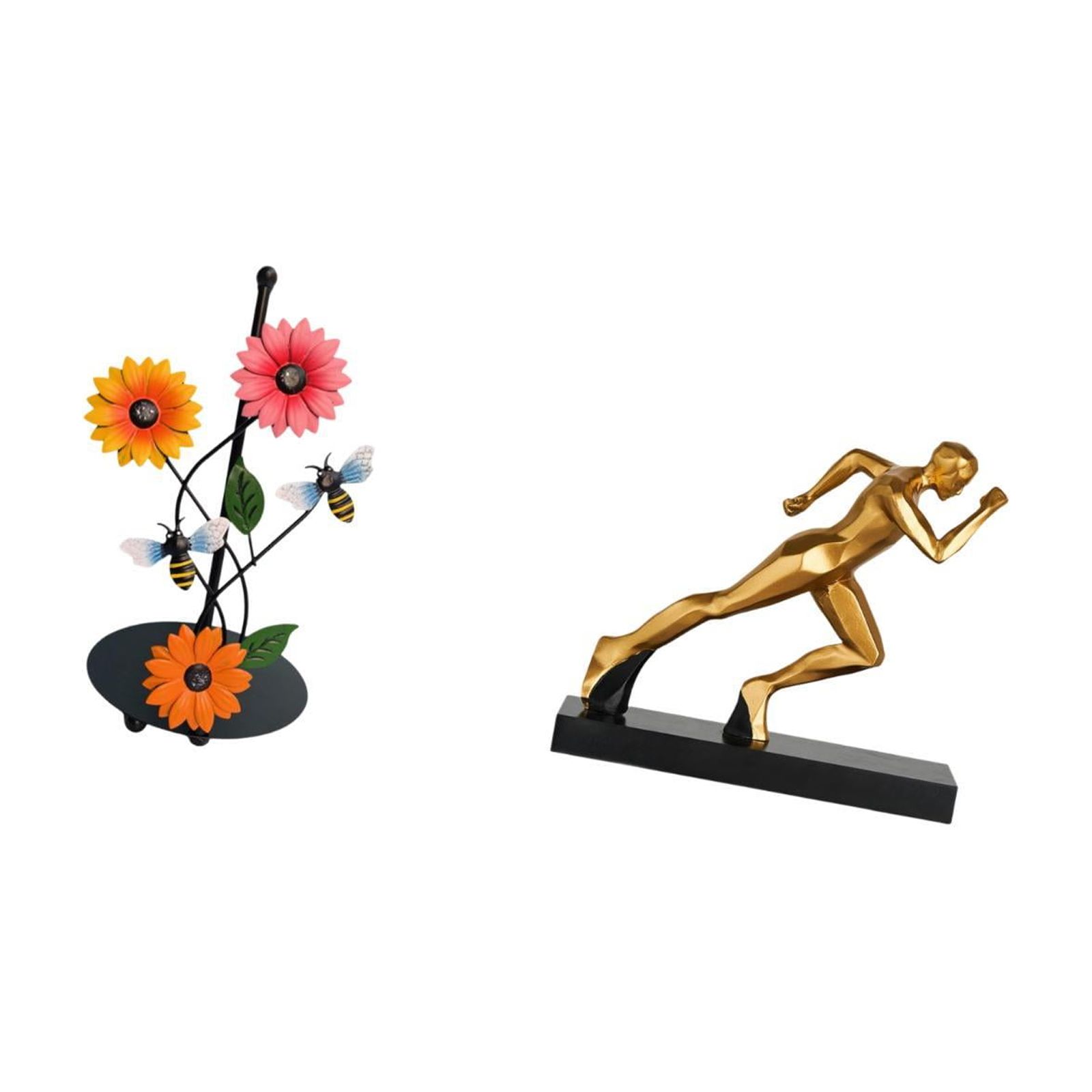Fiocias Runner Statue Toilet Paper Holder Paper Towel Holder Countertop Abstract Art Sculpture Figurine Iron Resin Material Suitable for Room O