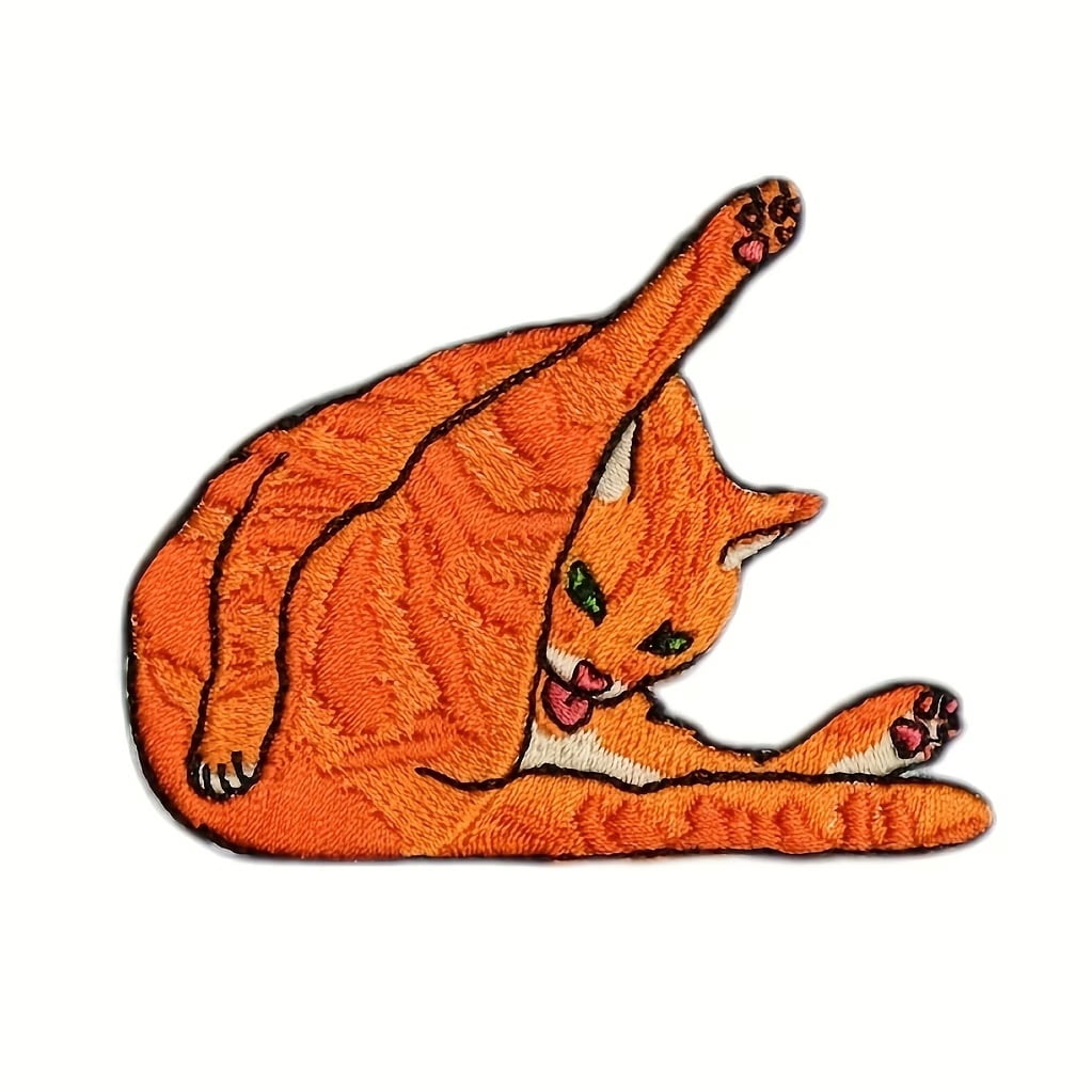 Funny Meme Cat Embroidered Patches for Jackets, Bags, and Crafts