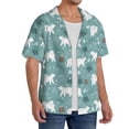 thumbnail image 2 of Gukieu whiter Snow bear Print Print Men's Short-sleeved Shirts, Button-down Pocket Shirts, T-shirts, Beach Vacation Travel Summer Clothing-X-Large, 2 of 5