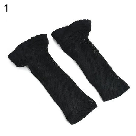 

JunDanmall Women Fashion Ruffle Fishnet Ankle High Socks Mesh Lace Fish Net Short Socks
