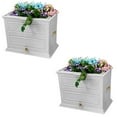 thumbnail image 1 of Good Ideas Savannah 50 Gal Colonial Rain Barrel Planter w/ Brass Spigot (2 Pack), 1 of 5