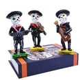 thumbnail image 2 of Happydeer Black Mariachi Band Skeleton Statue Halloween Day of The Dead Skull Figurine Resin Collectible Folk Musician Players Ornament for Home Decor (Type C), 2 of 13