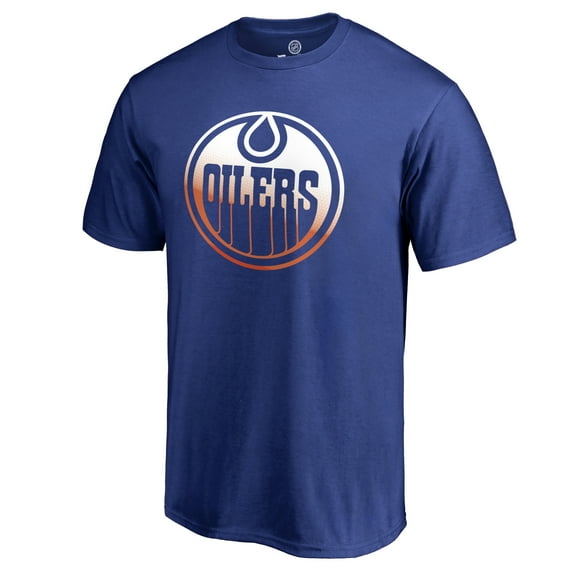 Men's Royal Edmonton Oilers Gradient Logo T-Shirt