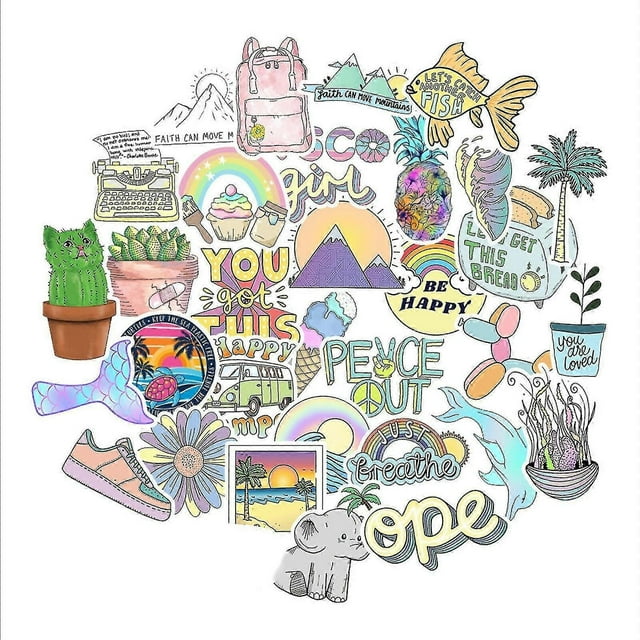 50xpc Graffiti Sticker Luggage Refrigerator Phone Water Cup Sticker