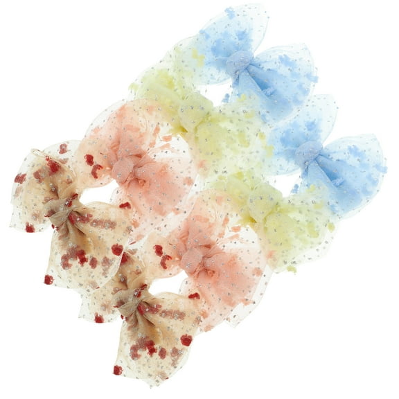 Milisten Girls Hair Bow Clips, 8 Pieces Assorted Colors, Smooth , Scalp Friendly Hair Accessories for Kids