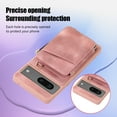 thumbnail image 3 of ELEHOLD for Google Pixel 7 Pro,Luxury Zipper Wallet Case with Card Slots Zipper Pocket Kickstand Function Wriststrap Crossbody Shoulder Strap Shockproof Purse Case,pink, 3 of 7