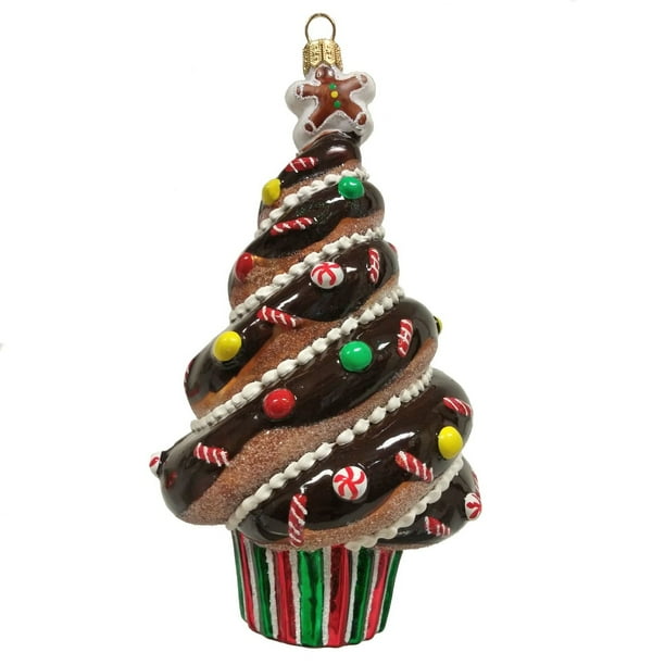 Chocolate Covered Candy Christmas Tree Polish Glass Ornament Dessert