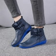 thumbnail image 2 of FRSASU Winter Boots Women's Casual Flat Retro Lace-up Boots Side Zipper Round Toe Shoes Boots Blue 6(37), 2 of 6