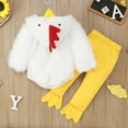thumbnail image 4 of Baby Girl Easter Outfit Chicken Romper Hoodie Bodysuits Easter Clothes For Baby 3-6 Months, 4 of 9
