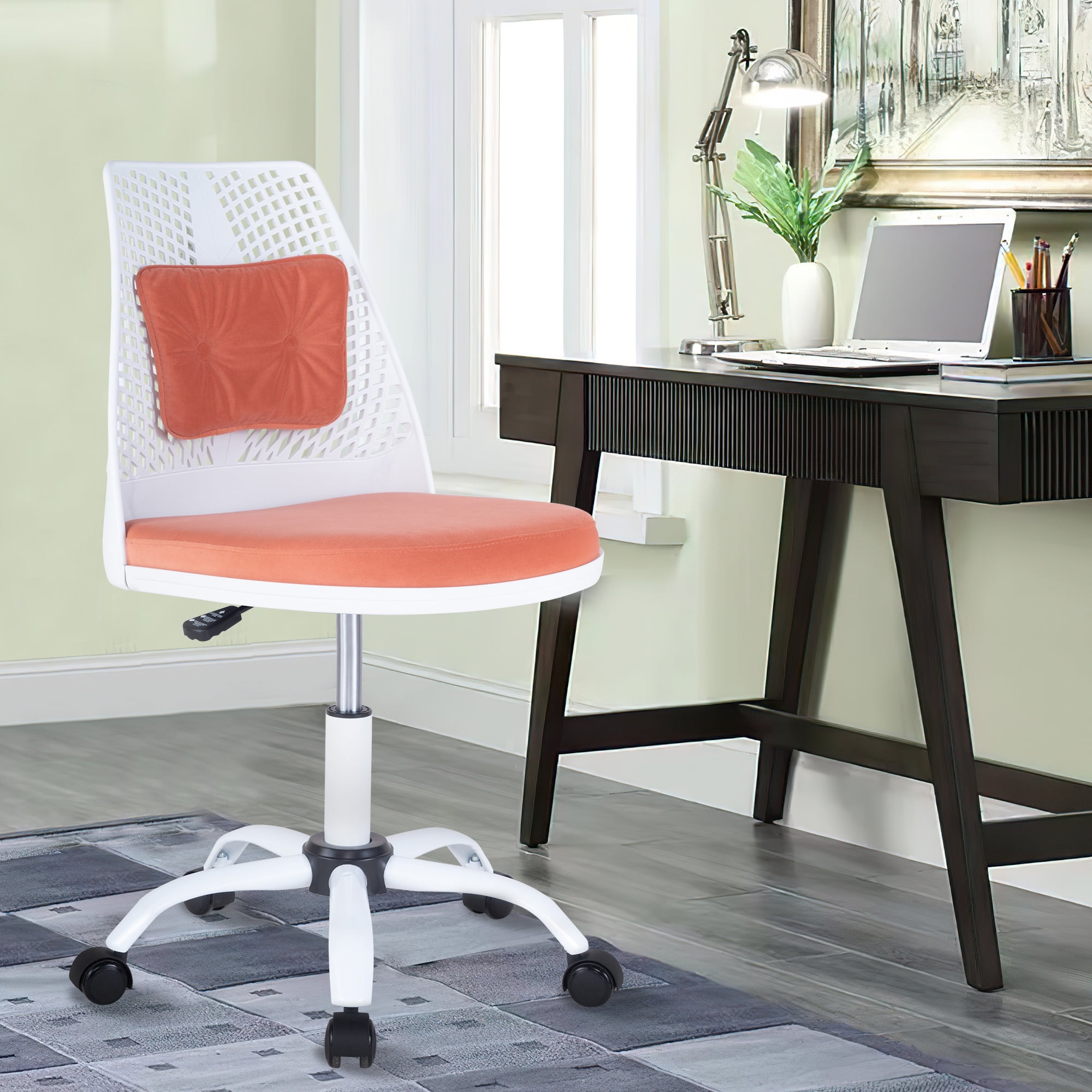 paproos Desk Chair, Cute Fabric Seat, Vanity Accent Modern Chair