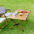 thumbnail image 3 of Hoyotik Aluminum Alloy Roll-Top Camping Table Outdoor Folding Table Non-slip Mini Picnic Table for Traveling Hiking Camping(60cm*60cm*45cm), 3 of 7