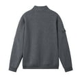 thumbnail image 4 of Hinvhai Men's Quarter Zip Pullover Sweatshirts Fleece Sweatshirt Stand Collar Long Sleeve Shirt with kangaroo Pocket Dark Gray M(M), 4 of 4