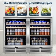 Tittla Beverage Refrigerator,300 Can 48Beverage Fridge Freestanding/Built-in Reversible Door Hinge Beverage Cooler(2 Pcs)