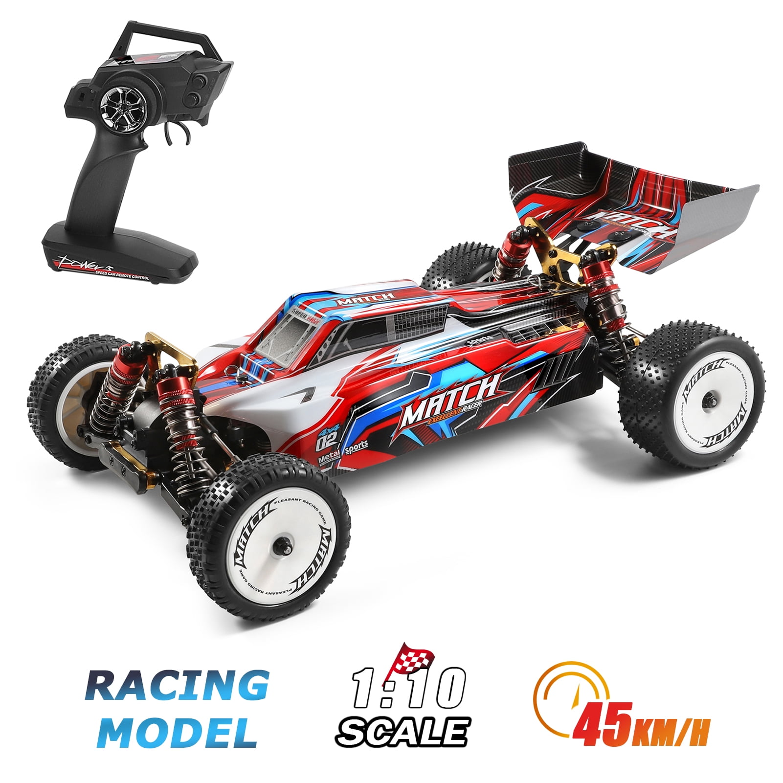 WLtoys 2.4G 75KM/H Off-Road Car High Speed 4WD Remote Control 1:18 RC Cars Buggy 