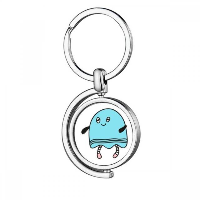 Universo y monstruo alienígena Rotating keychain Metal Keyring Holder