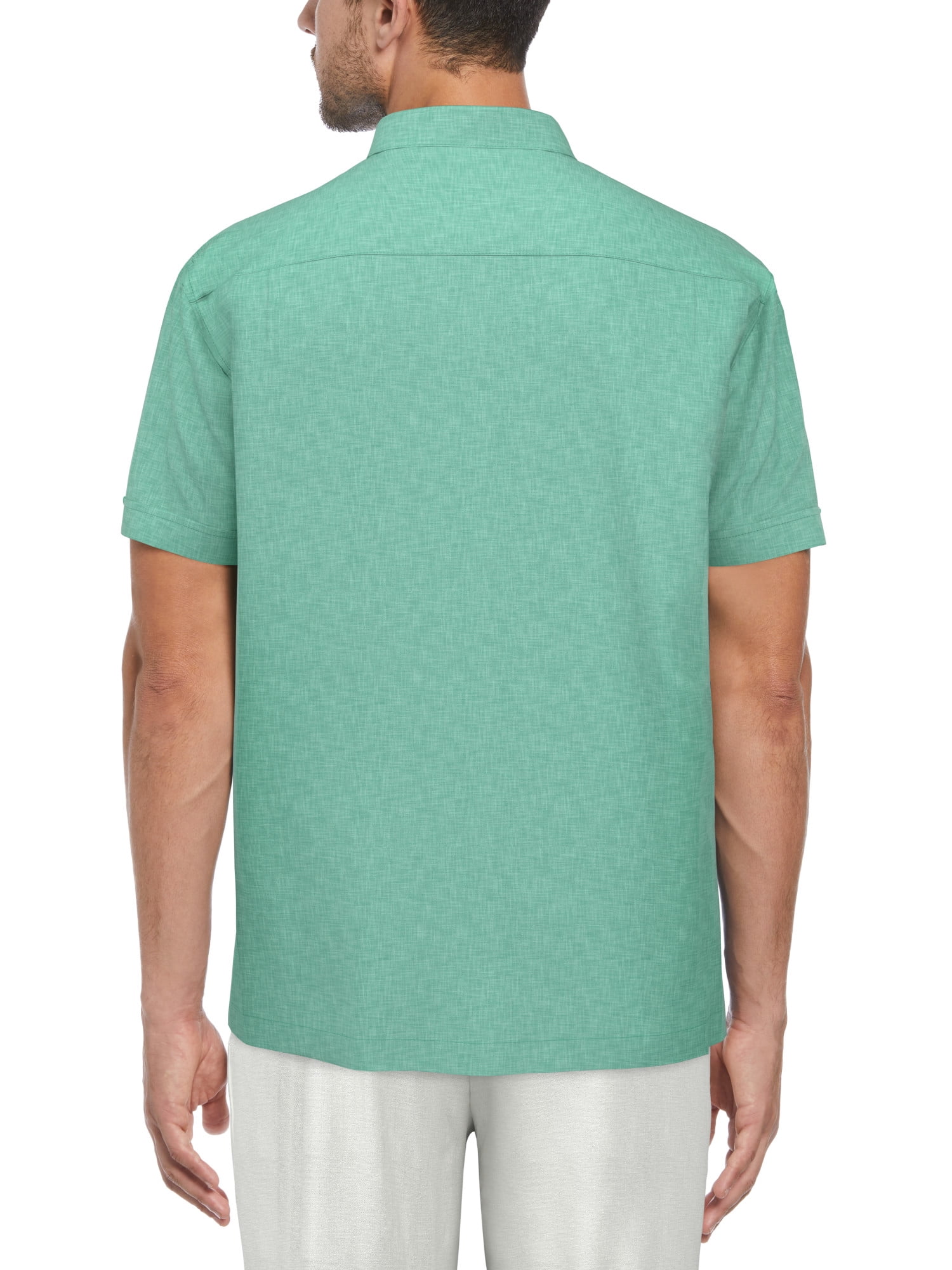 Cafe Luna Men’s and Big Men’s Crosshatch Print Short Sleeve Shirt, Sizes S-5XL