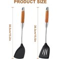 thumbnail image 3 of CLEANCOOL Silicone Spatula and Ladle Tool Set - Wok Tools, Wok Utensil,Stainless Steel Non Stick Heat-Resistant Kitchen Utensils BPA Free Cooking Utensils Cookware Wooden Handle,2 Pieces, 3 of 10