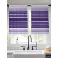 thumbnail image 3 of Purple Ombre Stripe Semi Sheer Curtains 54 Inch Length 2 Panels Set, Farmhouse Striped Gradient Sheer Kitchen Curtain Privacy Voile Window Curtain for Living Room Bedroom Rod Pocket Drapes, 3 of 7