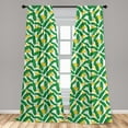 thumbnail image 5 of Ambesonne Nature Curtains, Banana Art, Pair of 28"x95", Hunter Green Yellow, 5 of 5