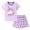 Purple, variant on Girls Tops and Shorts Set Girls Two Piece Sets Short Sleeve Tshirts and Drawstring Shorts With Pockets Summer Outfits 2-8Y(Purple,5-6 Years)