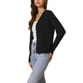 thumbnail image 4 of INSPIRE CHIC Sweater Cardigan for Women's V Neck Long Sleeve Open Front Knit Cardigans Bolero Shrugs M Black, 4 of 6