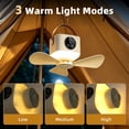 thumbnail image 3 of Portable Ceiling Fan with Light & Remote Control, 4 Speeds, Timer 1/2/6/8H, Tent Fan for Patio Canopy Tent Porch RV, 7200mAh, 3 of 10