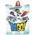 thumbnail image 2 of Teen Titans Go Fleece Blanket Super Soft Warm Throw Blankets, Plush Cozy Fuzzy Blanket, For Couch Sofa Bed Travel Camping 80"X60", 2 of 7