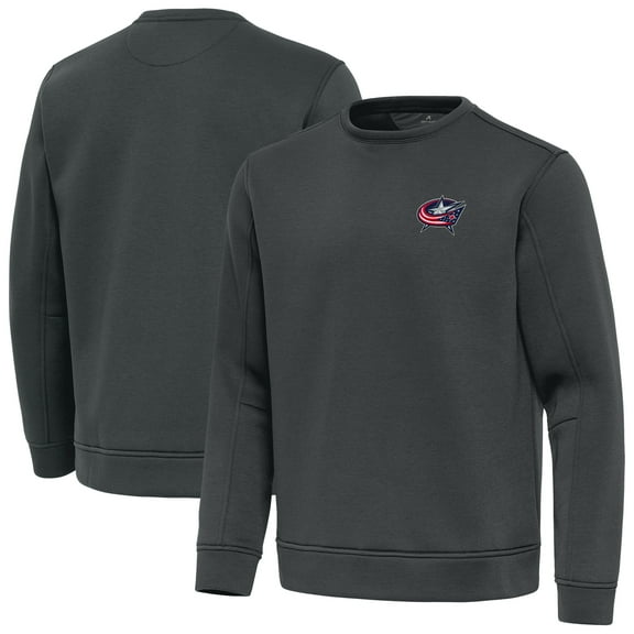 Men's Antigua Pewter Columbus Blue Jackets Relevant Lightweight Pullover Sweatshirt