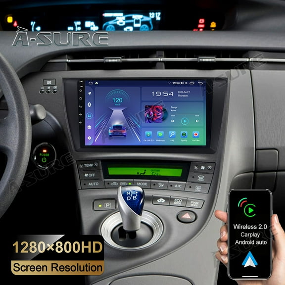 9" Android 14 Car Radio Stereo for Toyota Prius 2010-2015 with Wireless CarPlay/Android Auto/GPS Navigation/Wi-Fi/BT 5.0/SWC/DSP/2 32GB