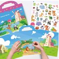 thumbnail image 2 of Portable Jelly Stickers Books for Kids 2-6, Reusable Cartoon Animals Gels Stickers 3 Sets, Preschool Education Funny Toys, 2 of 4