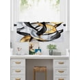 thumbnail image 5 of Valances for Windows Black Gold Abstract Rod Pocket Cafe Window Treatments Valance Curtains for Kitchen Bathroom Laundry Basement Windows 54"x18", 5 of 9