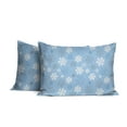 thumbnail image 4 of Pointehaven Heavy Weight 100% Cotton Snowflakes Dusty Blue Printed 170 GSM Flannel 4 pc Sheet Set, California King, 4 of 8