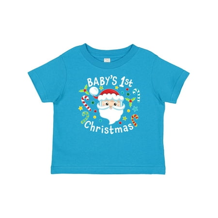 

Inktastic Baby s 1st Christmas Santa with Candy Canes Gift Baby Boy or Baby Girl T-Shirt