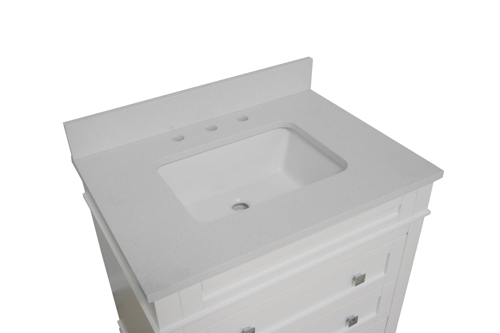Eleanor 30" Bathroom Vanity with White Cabinet and Quartz Top
