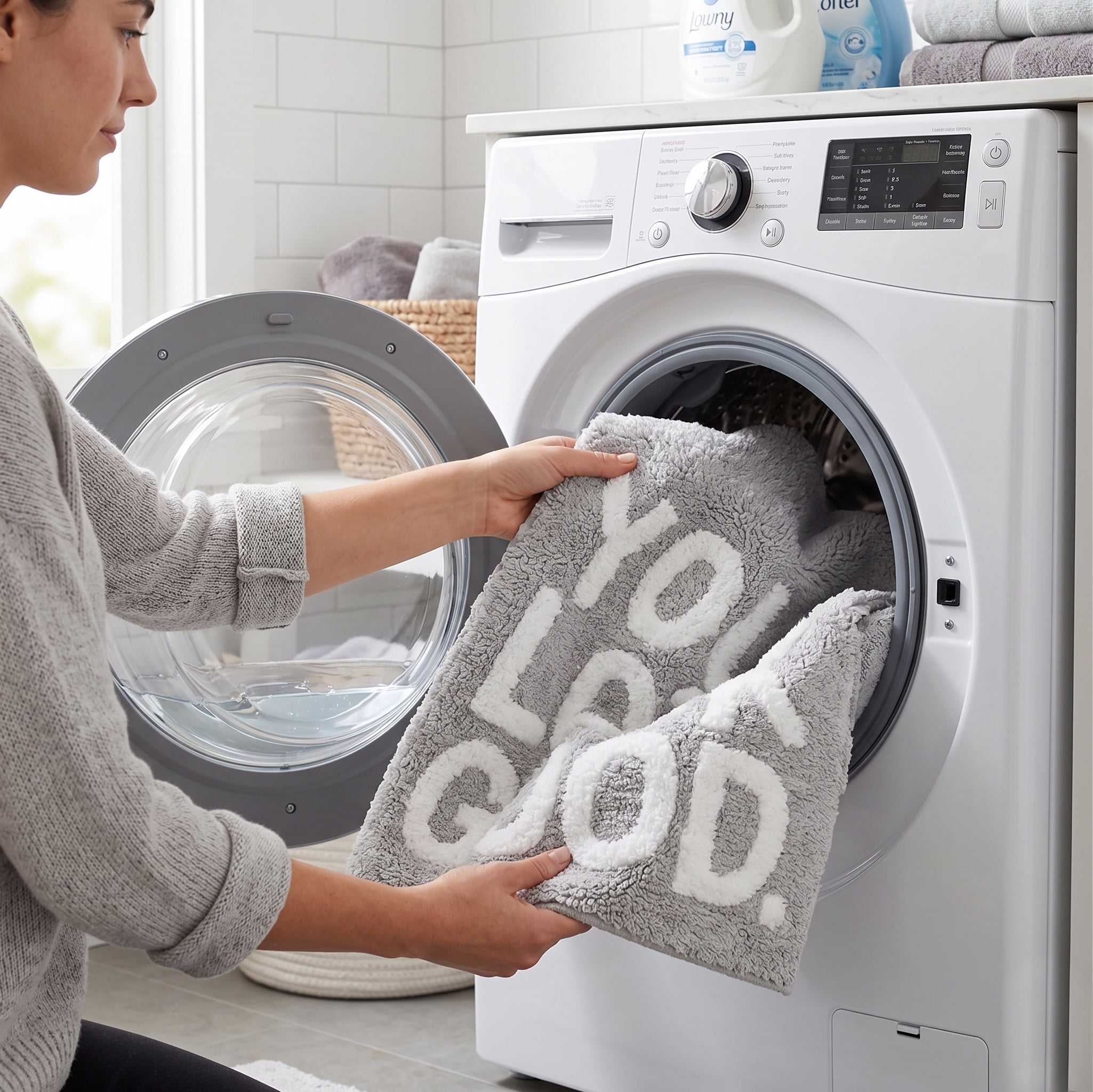You Look Good Slogan Bath Mat