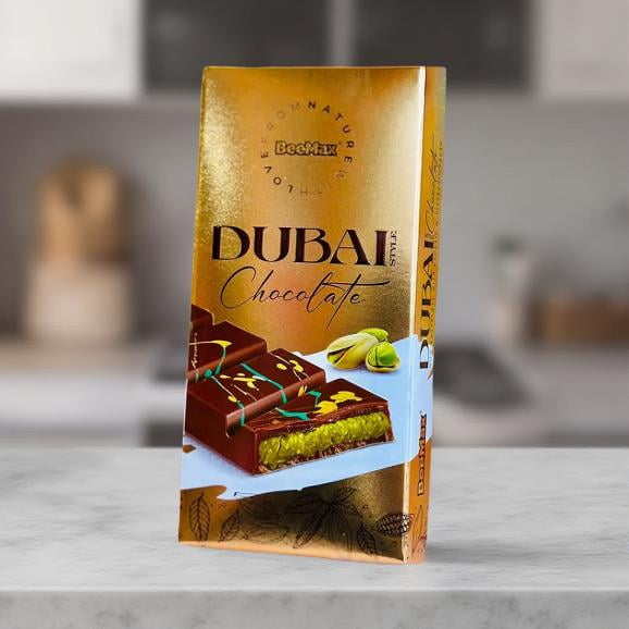 Dubai Chocolate Bar Luxurious Middle Eastern Treat | Hand-Harvested Pistachios, Golden Kadayif Crisps, Velvety Tahini, and Premium Milk Chocolate 7.4oz