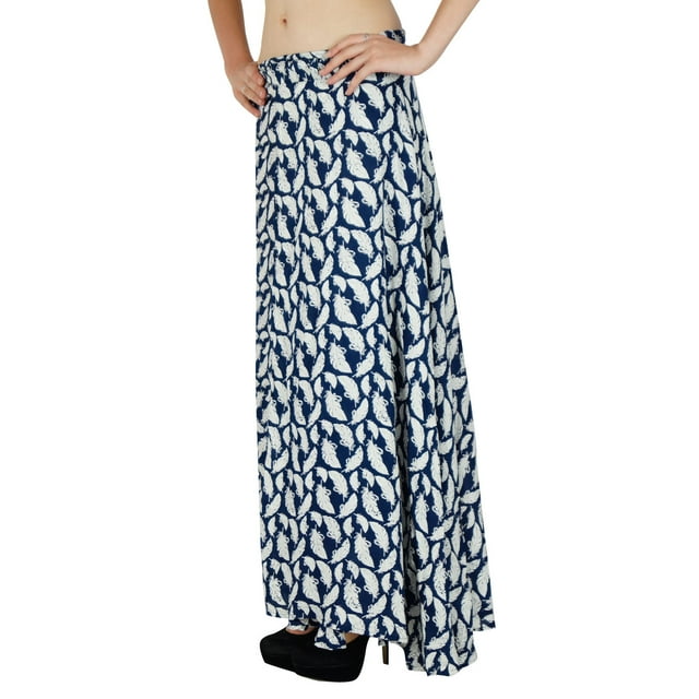 Robe Simple Couche Coton Imprimé Feuille Phagun Jupe Portefeuille Taille Longue Paréo