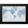 thumbnail image 2 of Schlabach, Sue 14x11 Black Modern Framed Museum Art Print Titled - World Map White and Blue, 2 of 5