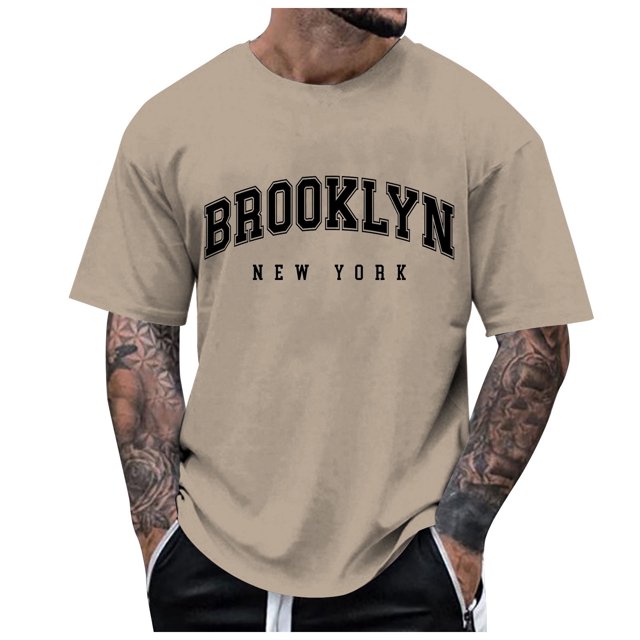 Huesdet T-Shirts Graphiques pour Hommes Col Ras du Cou Manches Courtes Tee Tricot Texturé Chandail à Enfiler Hauts T-Shirts Graphiques Hommes (Kaki, TG)