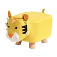 thumbnail image 1 of Taburete otomano de madera, portátil, antideslizante, con escalón, bajo, con asiento de animal Amarillo, 1 of 9