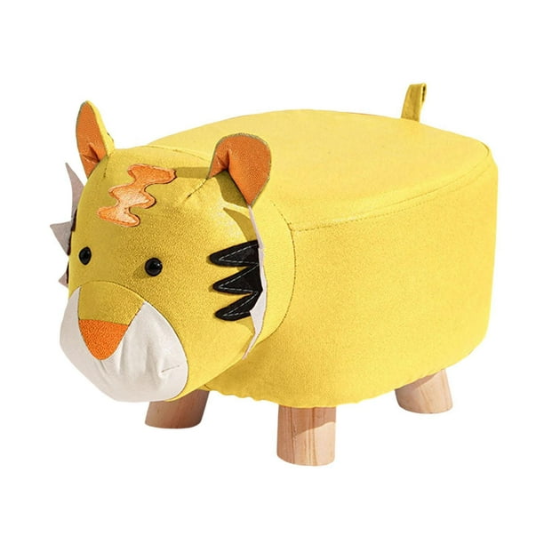 Taburete otomano de madera, muebles, dibujos animados, tapizado, bajo, asiento, sofá, taburete de té Amarillo