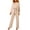 Beige, variant on Jumpsuits for Women Formal Sexy Elegant Long Straight Pants Busineess Party Jumpsuit with Belt Pockets(Beige,XXL)